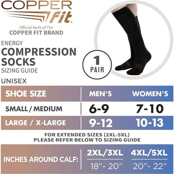 Easy On/Off Energy Compression Socks Large-Exlarge Black - Picture 3 of 7